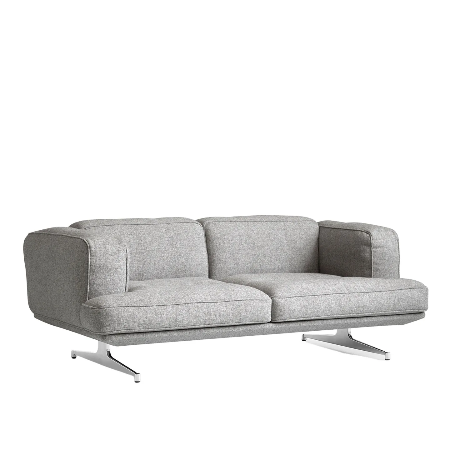 &Tradition - Inland AV22 2-sits soffa polerad aluminium ben hallingdal 130 - Soffor - Anderssen & Voll - Grå