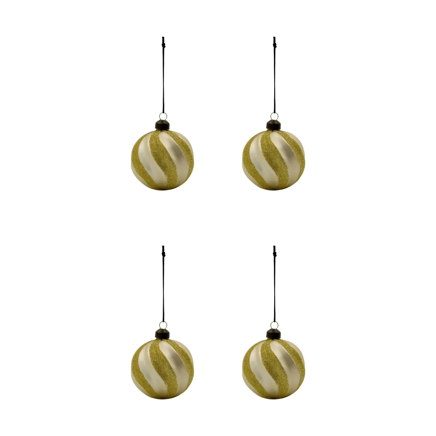 House Doctor Swirl julgranskula 4-pack Champagne-guld