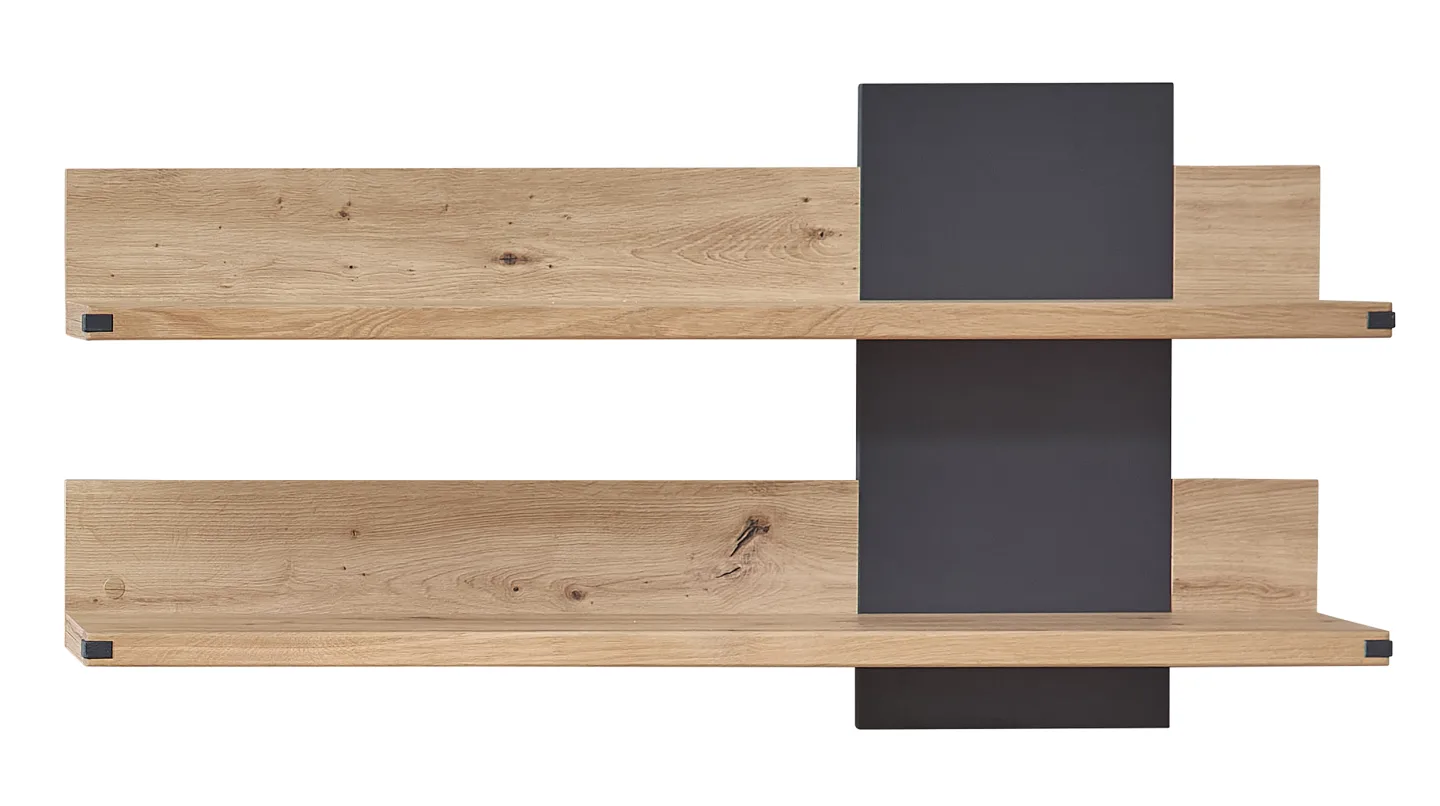Wandboard Wildeiche massiv - graphit - 120 cm - CATANIA