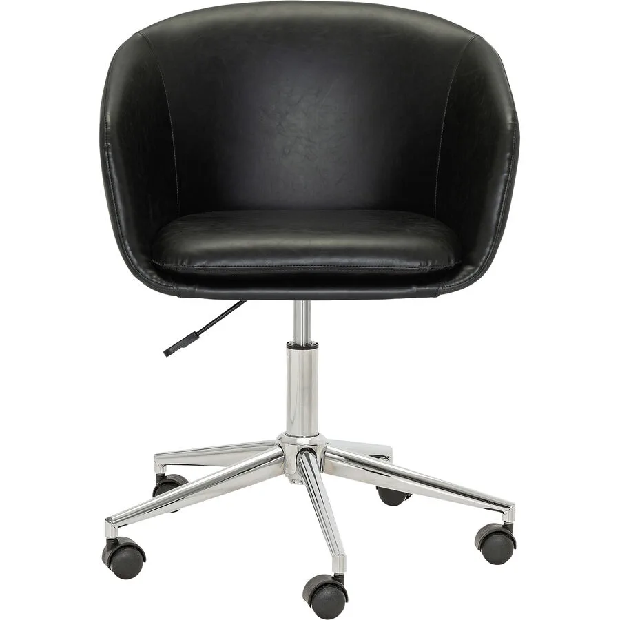 Bürostuhl Lia schwarz/chrom Kunstleder H 86 cm
