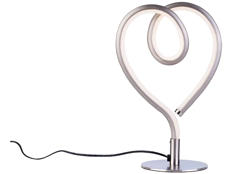 Tischlampe LED HEART 23.5cm 6W silberfarben