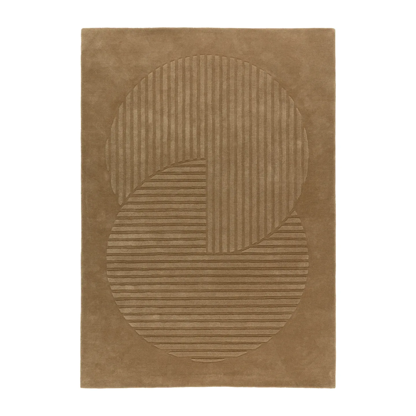 NJRD Levels Circles Wollteppich Beige, 200x300 cm