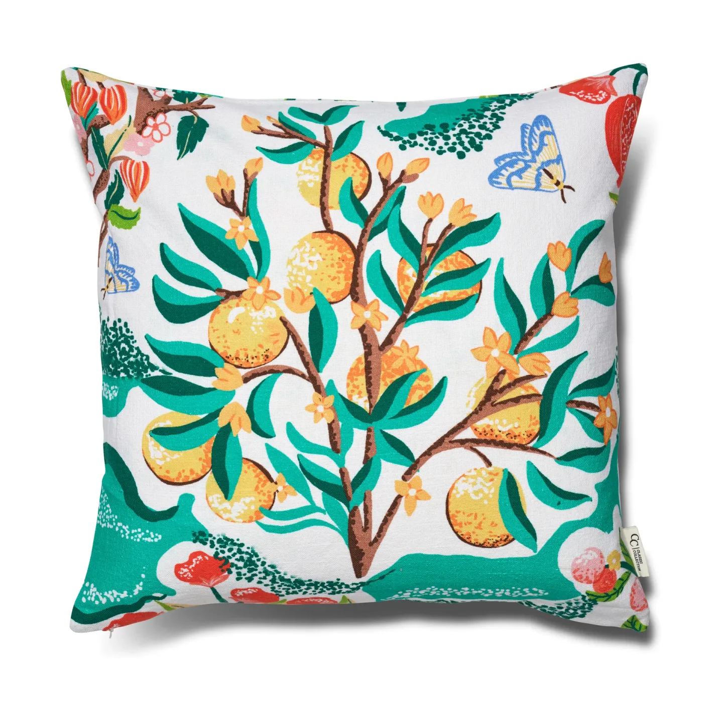 Botanical Orange kuddfodral vit
