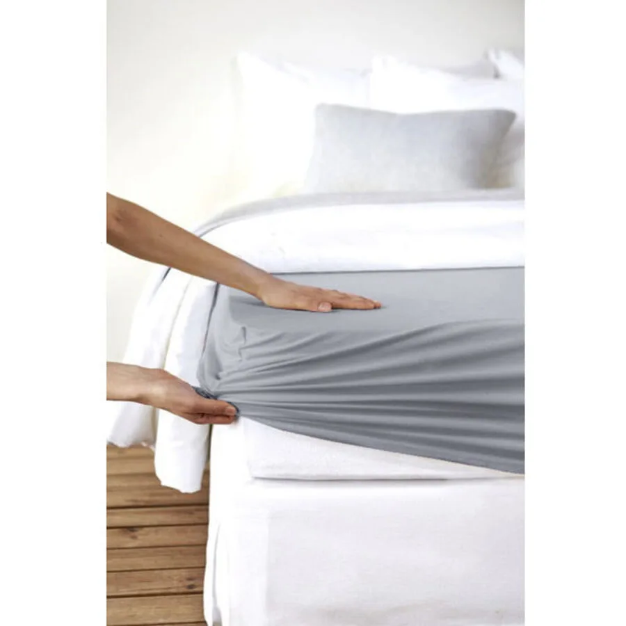 Living Home Fixleintuch Deluxe grey Baumwolle/Kunstfaser 90 x 200 cm - Material: 96% Baumwolle, 4% Elasthan