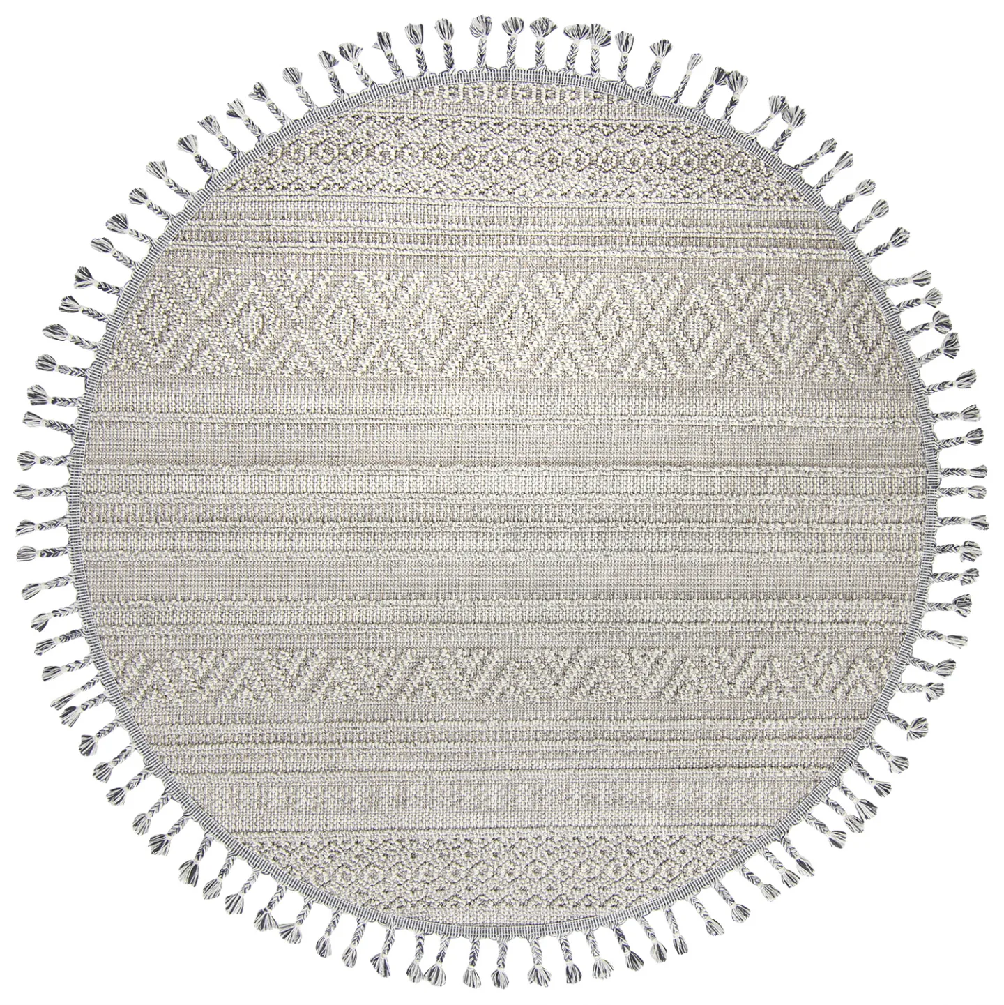 Runde tepper - Indoor/Outdoor Athena (grå) (Størrelse: Ø 160 cm)