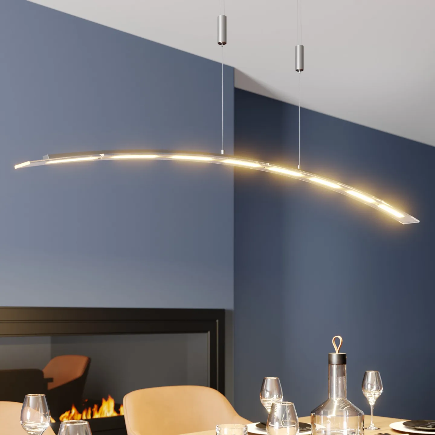 Manon Pendelleuchte Nickel - Lindby - Wohnzimmer - Modern - Glas - Einflammig