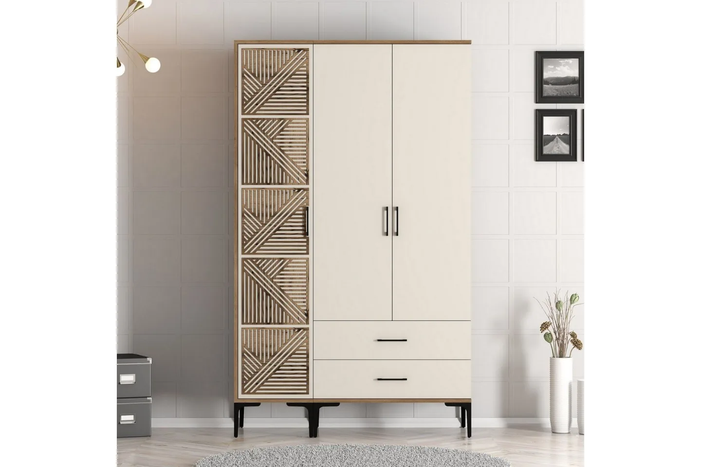 Kumsal Garderob 120 cm - Cream