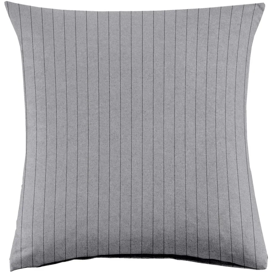 Kissenbezug Emma 65x65cm lightgrey Stripe - Farbe: hellgrau - Material: 100% Baumwoll-Flanell, Heather Melange Optik