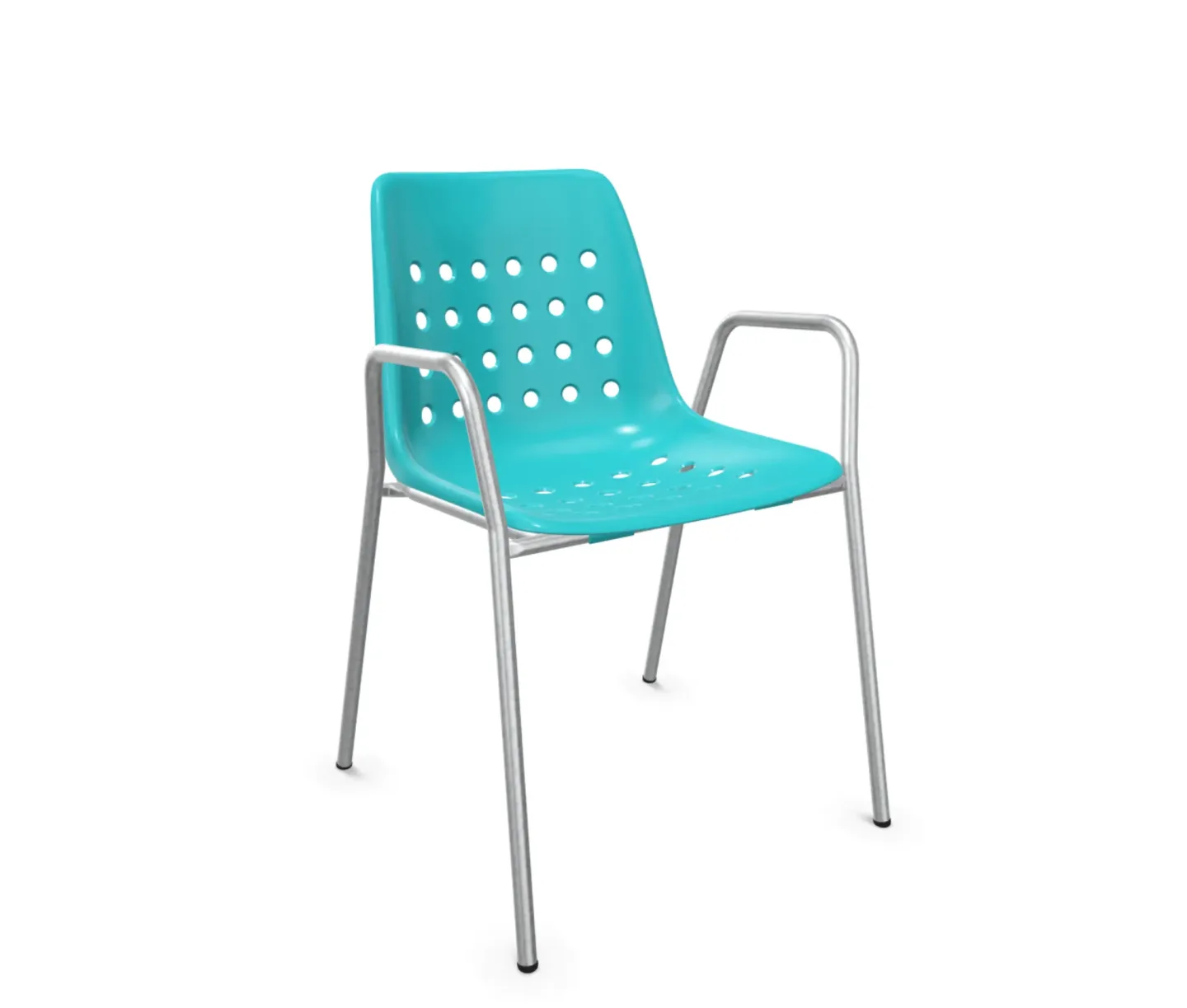 Schaffner Schalen-Stuhl Bermuda mit Armlehne Feuerverzinkt Blau | Schubiger Möbel