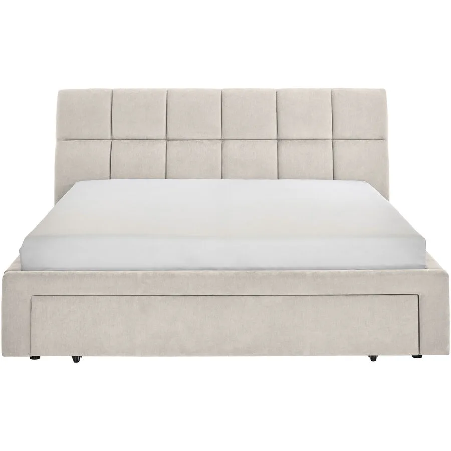 Bett Clair Beige Stoff 180 x 200 cm