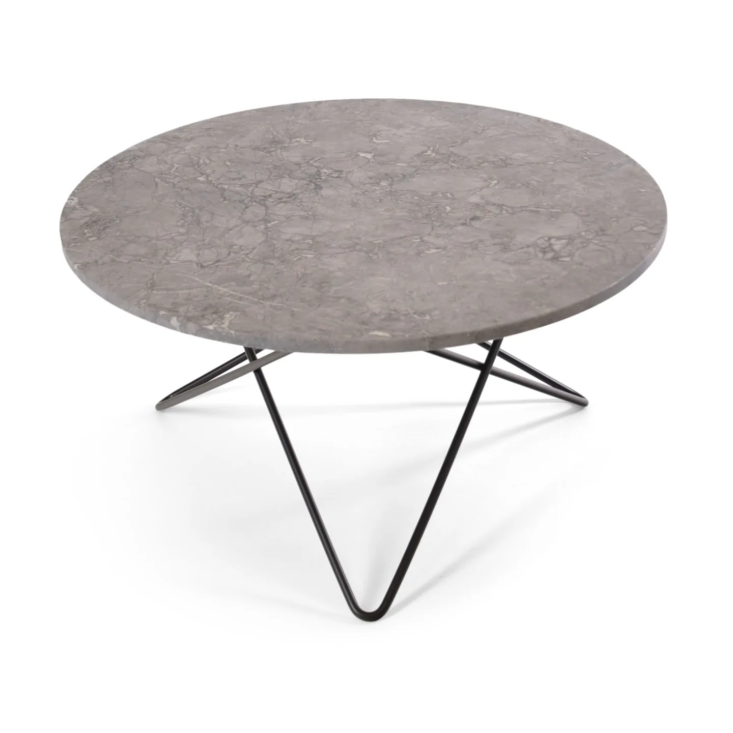 OX Denmarq - O Table, Black Steel Frame, Top: Grey Marble - Soffbord - Dennis Marquart - Grå - Metall/Sten