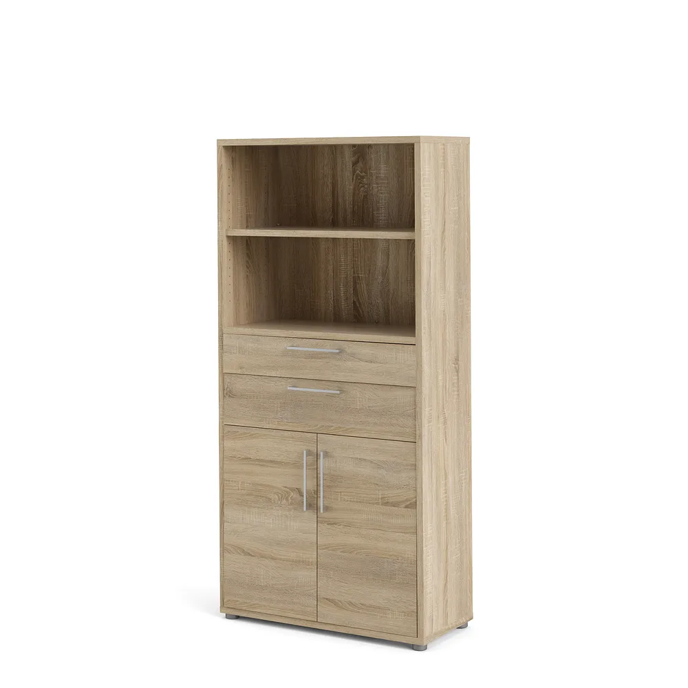 Prisme Aktenschrank 2 Fächer, 2 Schubladen und 2 Türen Eiche Dekor