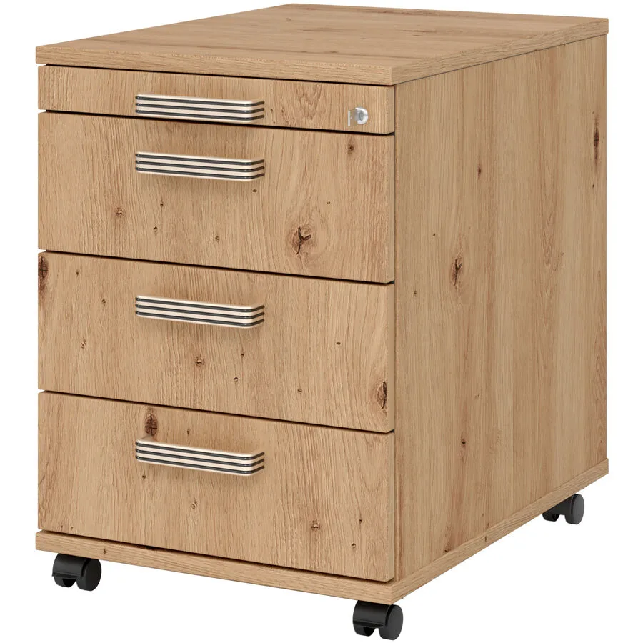Rollcontainer Office Asteiche Holzwerkstoff B 42.8 H 59 cm