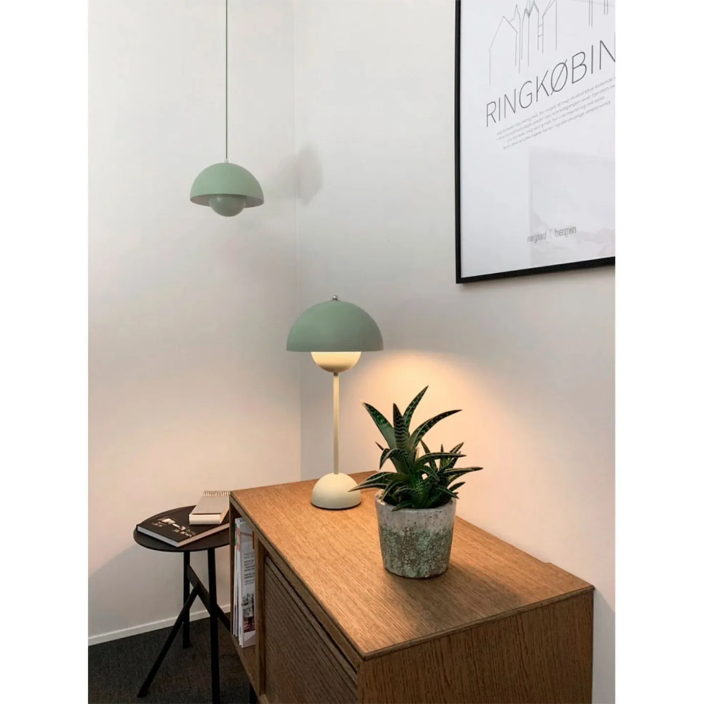 Flowerpot VP1 Pendelleuchte Soft Green - &Tradition - Wohnzimmer - Metall