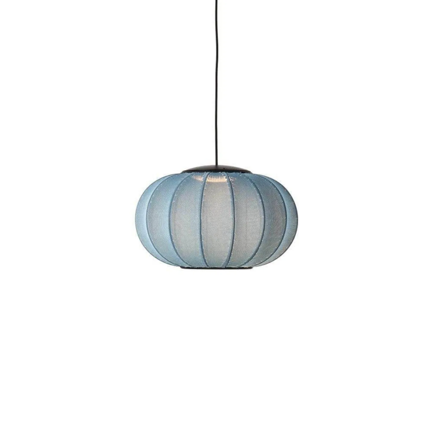 Knit-Wit 45 Oval LED Pendel Blue Stone - Made By Hand - Soveværelse - Stof / tekstil