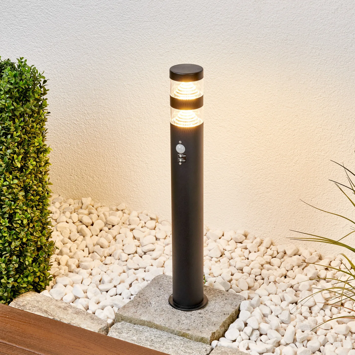 Lanea LED Trädgårdslampa w/Sensor Black/Clear - Lindby - Terrass - Modern - Rostfritt stål - Med en ljuskälla