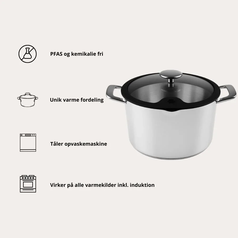 Qookware.dk - Gryde med Låg - 6,5 liter - ChefGrade