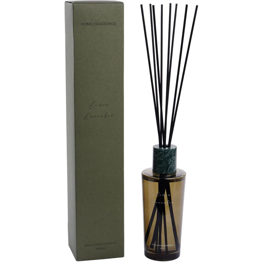 Diffusor Nathalie grün 430 ml - Material: Glas, Marmor, Rattan