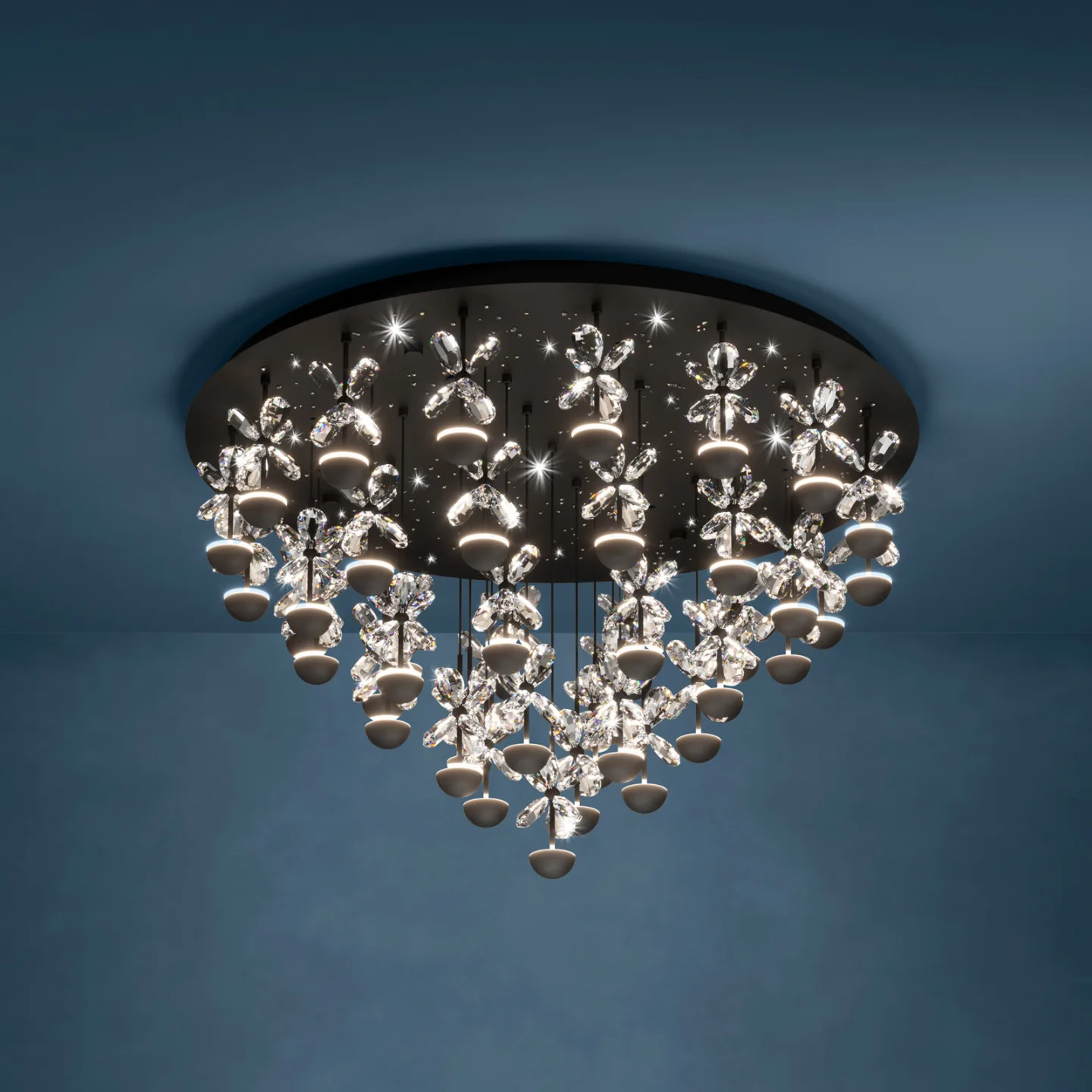 Pianopoli LED-Deckenlampe schwarz 78cm - EGLO Stars Of Light - Wohnzimmer - Design - Metall - Rund
