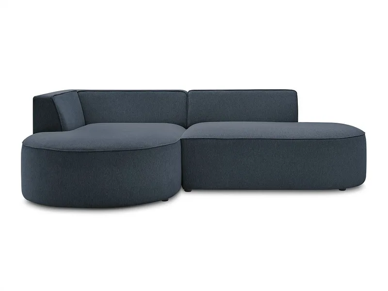 Ecksofa BOBOCHIC ROUSSEAU Stoff chiniert dunkelblau