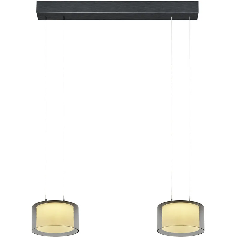 Designer-Pendellampe Bankamp Grand Smoke anthrazit 2 - Farbe: Anthrazit eloxiert - LED - Lichtfarbe: Extra warmweiss - Material: Aluminium/Glas -