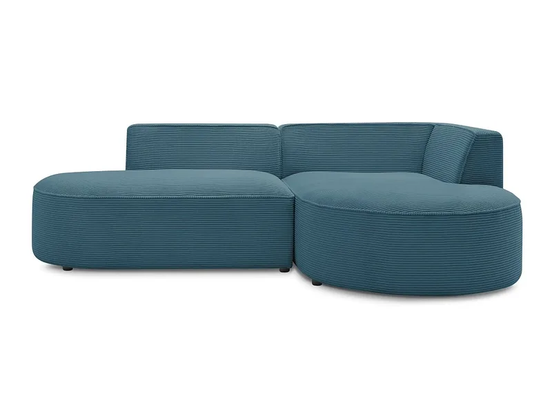 Ecksofa BOBOCHIC ROUSSEAU Cord-Stoff dunkelblau