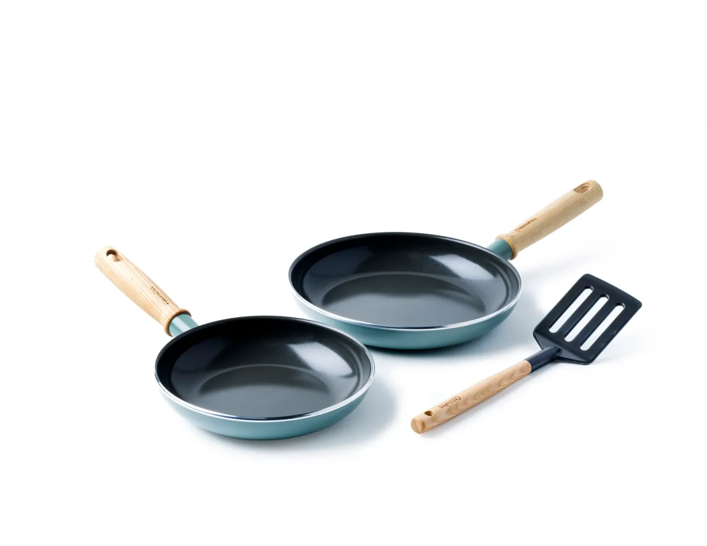 GreenPan Mayflower Pro Bratpfannenset + Spachtel Grünblau