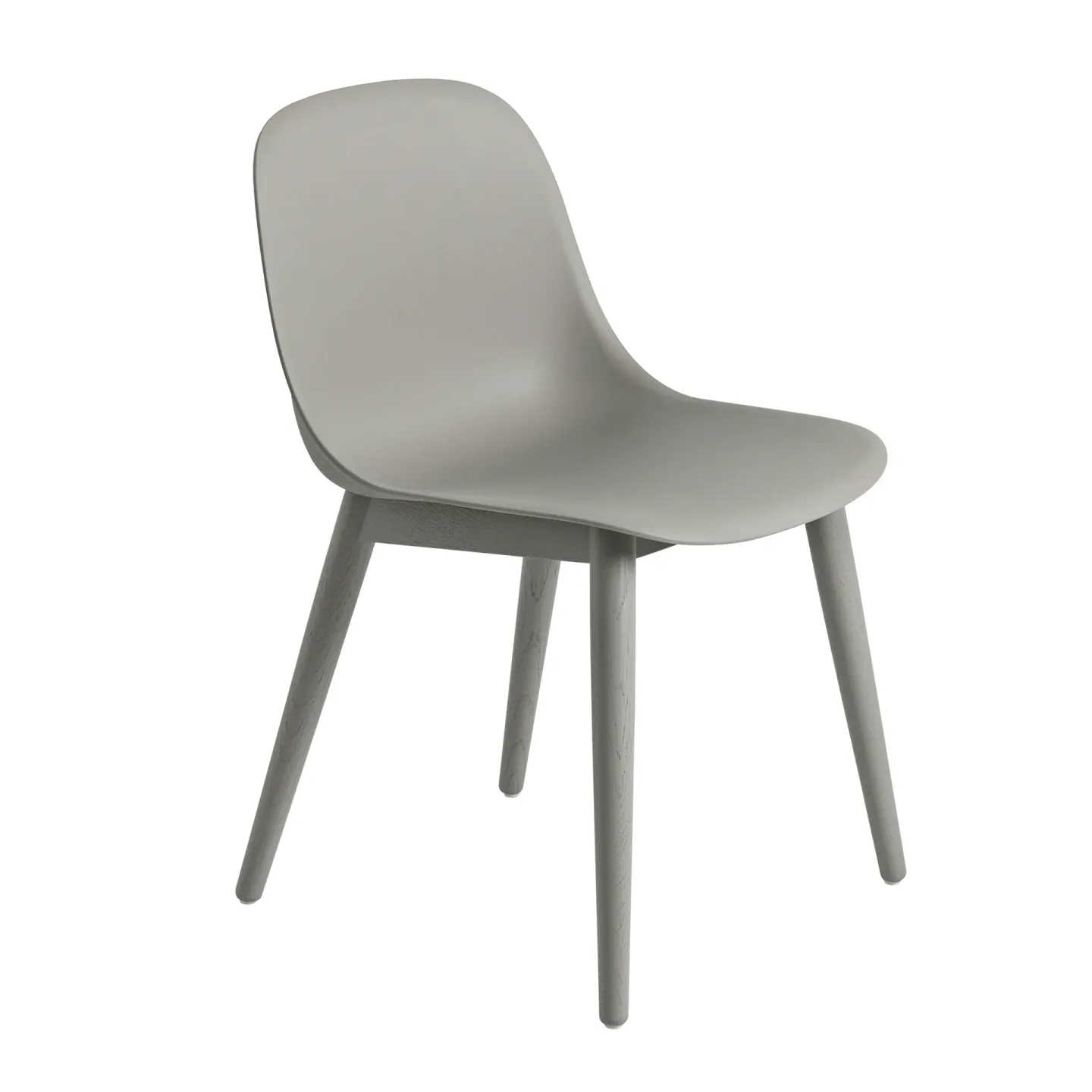 Muuto Fiber Side Chair stol med träben Grey (plastic)