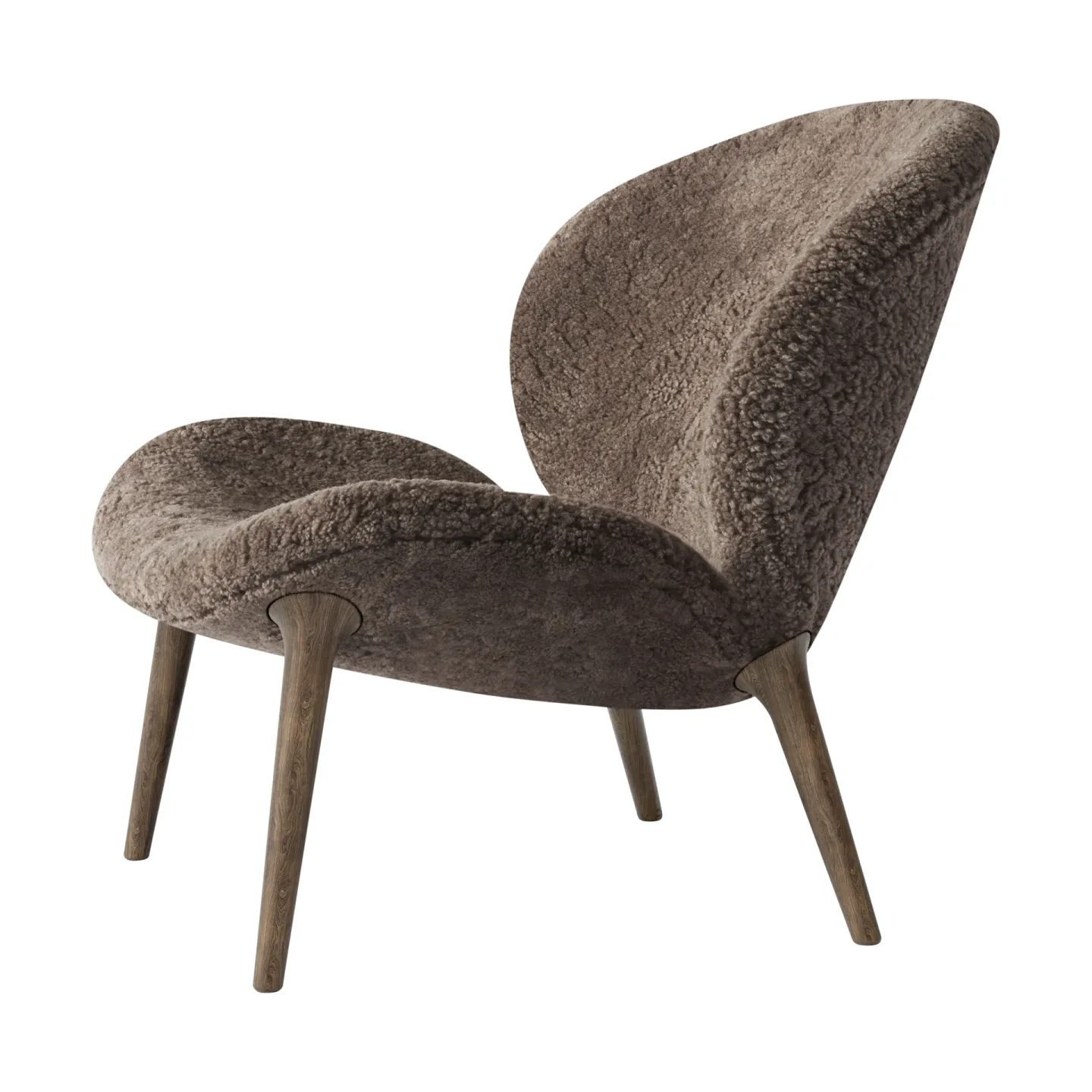 Vipp Vipp469 Lodge loungefåtölj low back Curly 07 umber-dark oak