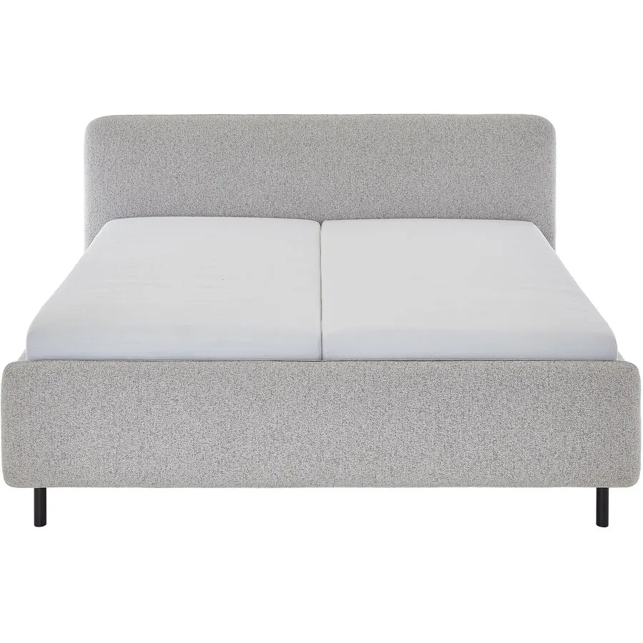 Bett Prisa hellgrau Stoff 180 x 200 cm