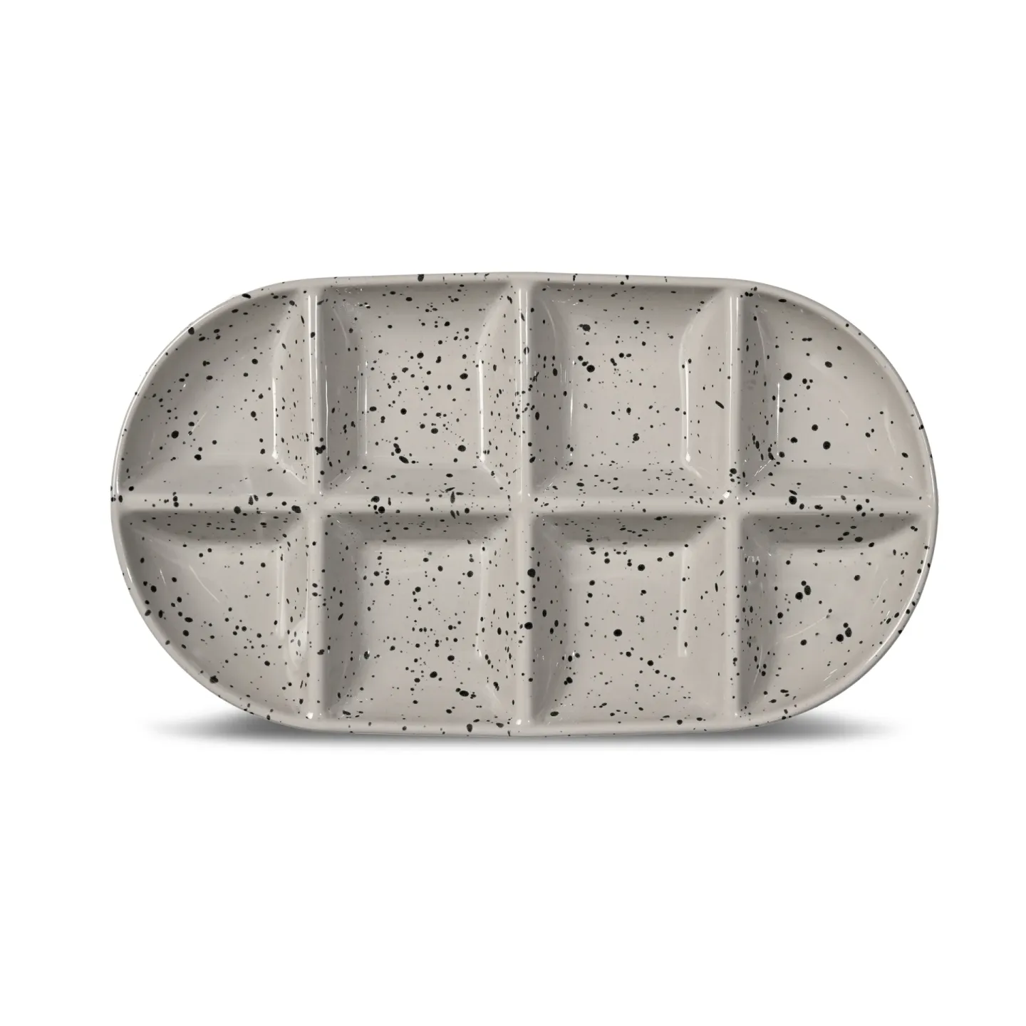 Sagaform Ditte Servierplatte groß 20x36 cm Grau-schwarz