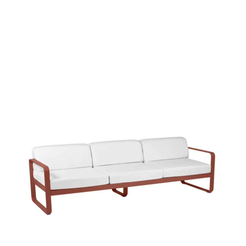 Fermob Bellevie soffa 3-sits Red ochre (röd), off-white dyna