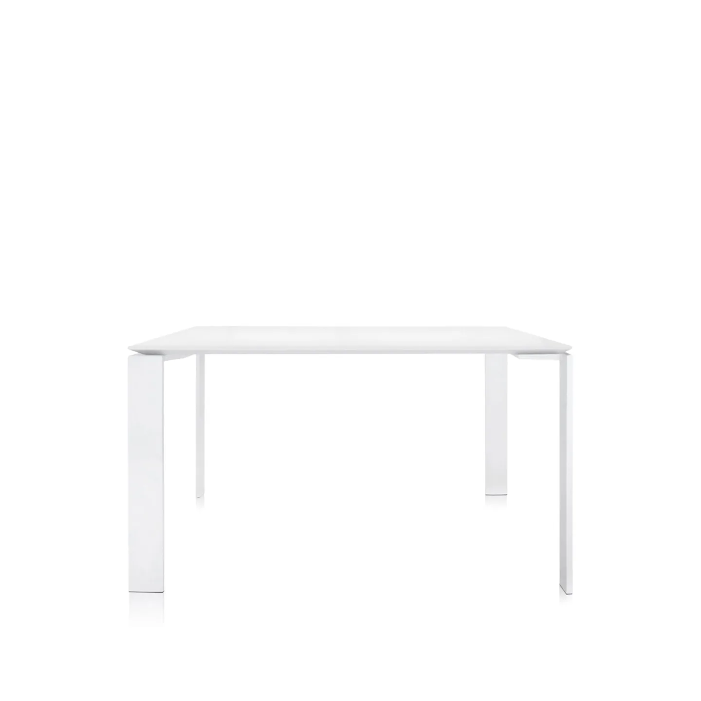 Kartell - Four Table 4525 128x128, White/White, Scratch-Proof Laminate - Matbord - Ferruccio Laviani - Vit - Laminat/Metall