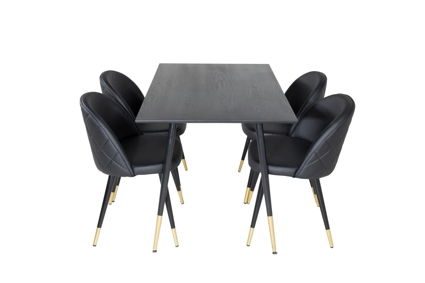 Dipp Matgrupp 120 cm Rund med 4 Velvet stolar -