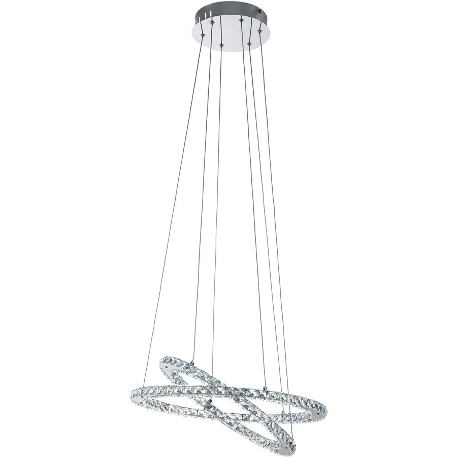 Eglo Pendellampe Varrazo Grau Stahl 120 cm - Farbe: chrom - LED - Lichtfarbe: Helles Neutralweiss