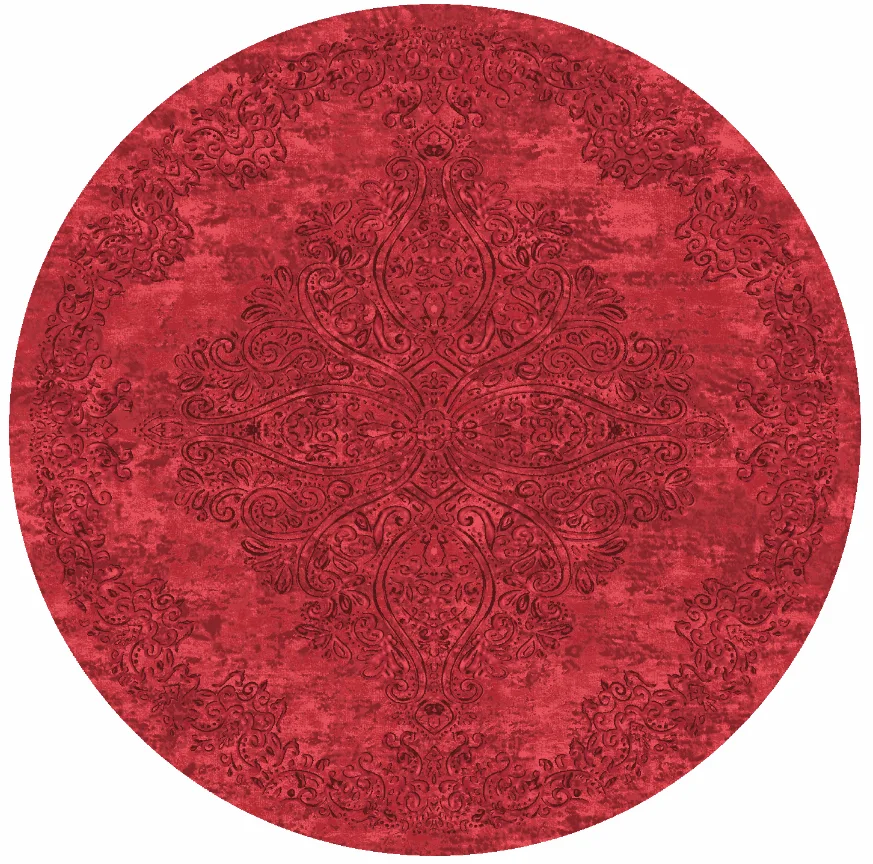 Rundt teppe - Valenza (rød) (Størrelse: Ø 120 cm)