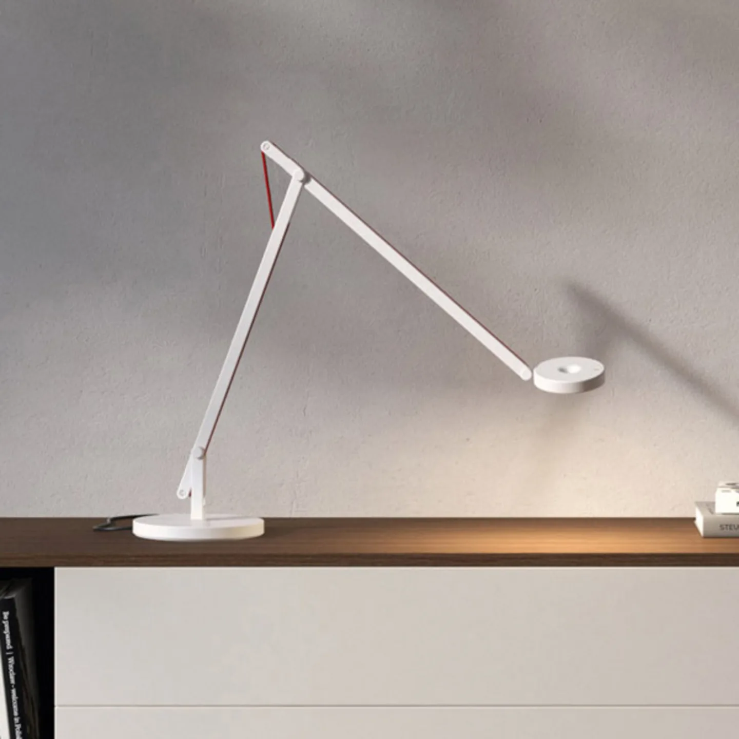 String T1 Bordslampa DTW Matt White/Orange - Rotaliana String T1 DTW - Arbetsrum / hemkontor - Design - Metall - Med en ljuskälla