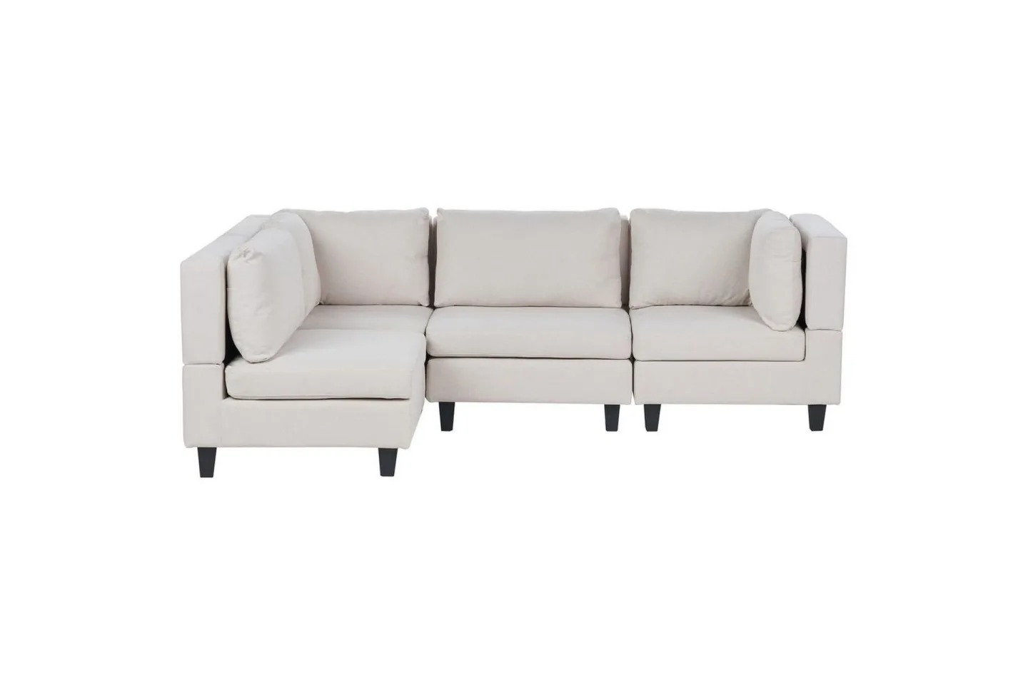 4-sits Hörnsoffa Unstad Beige/svart, Högervänd, Polyester - Beige/svart, Högervänd, Polyester