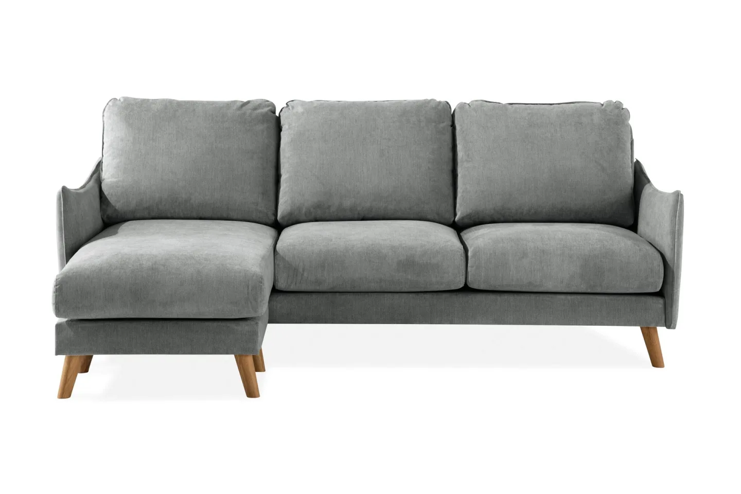 Trend Lyx 3-sits Vänstervänd L-formad Divansoffa i Tyg - Grå