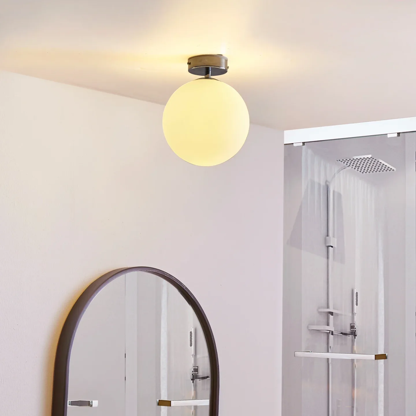 Maviris Deckenleuchte Ø18 Chrome/Opal - Arcchio - Badezimmer - Modern - Metall - Kugel