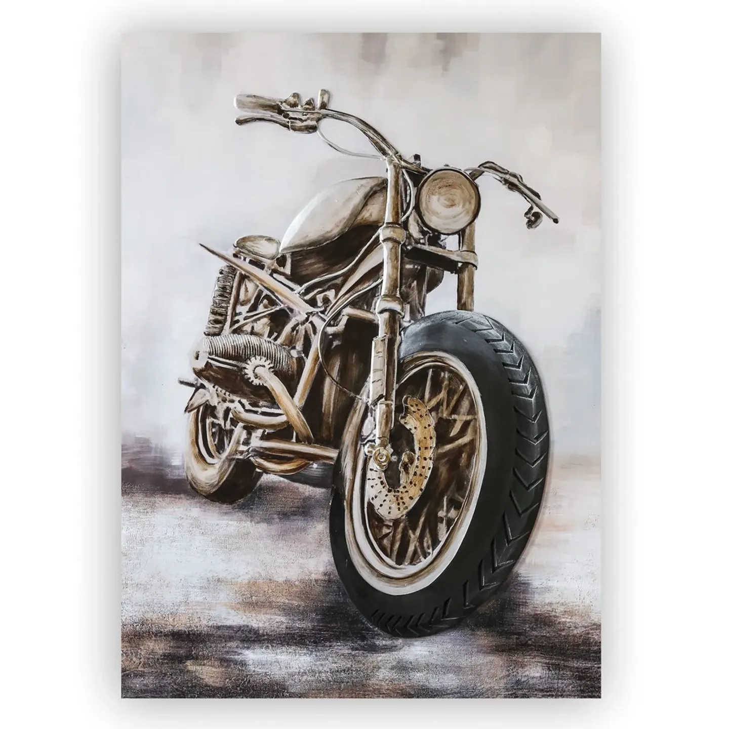 Gilde Bild Custombike, Motorrad, Grau Silber H: 150 cm | Schubiger Möbel