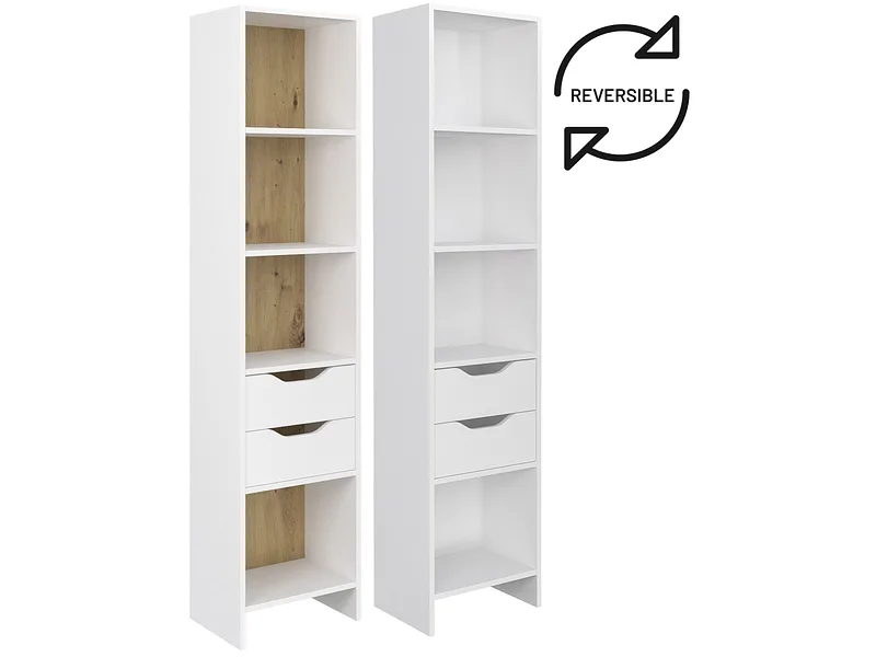 Bibliothek REVERSO 40x32.4x175cm 4 Fächer 4 Tablare weiss