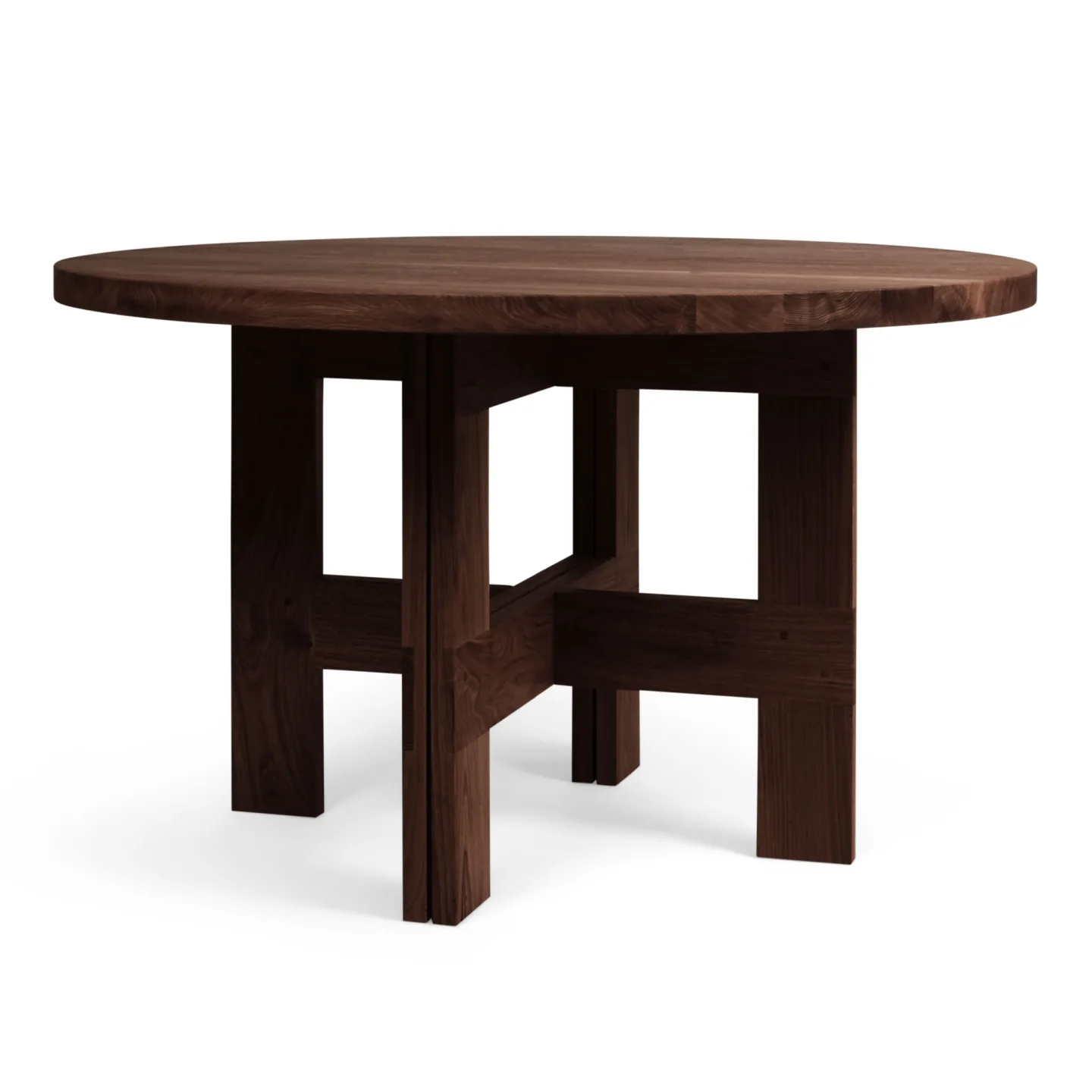 Frama - Farmhouse Trestle Round bord 140 cm dark oak - Matbord - Brun - Trä