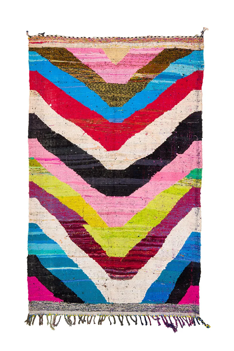 Marokkansk Boucherouite-teppe 150 x 235 cm (Størrelse: 150 x 235 cm)