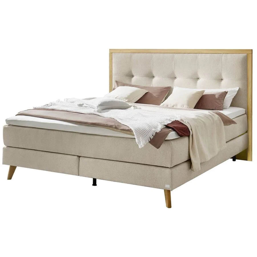 Hasena Boxspringbett Marisol sand Stoff 160 x 200 cm