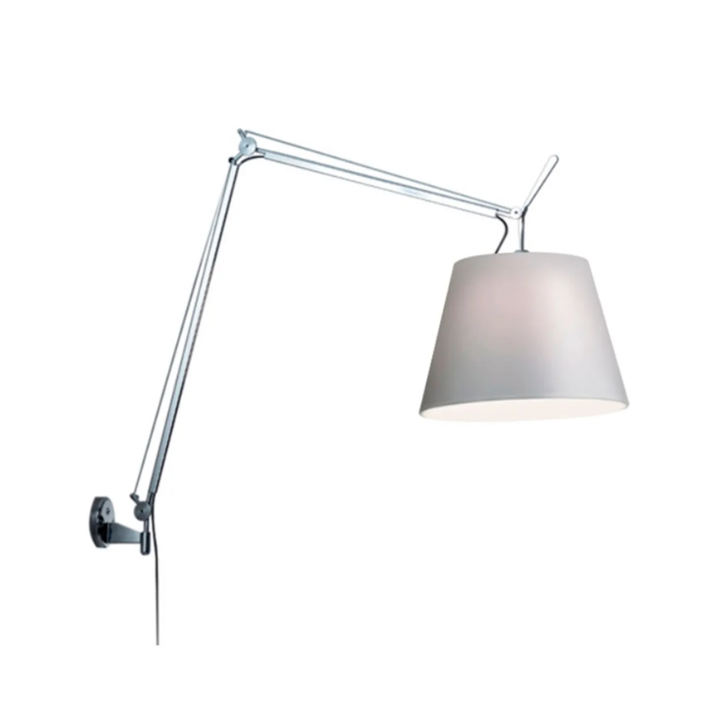 Tolomeo Mega Wandleuchte m/Switch Ø320 Alu/Grau - Artemide - Wohnzimmer - Aluminium