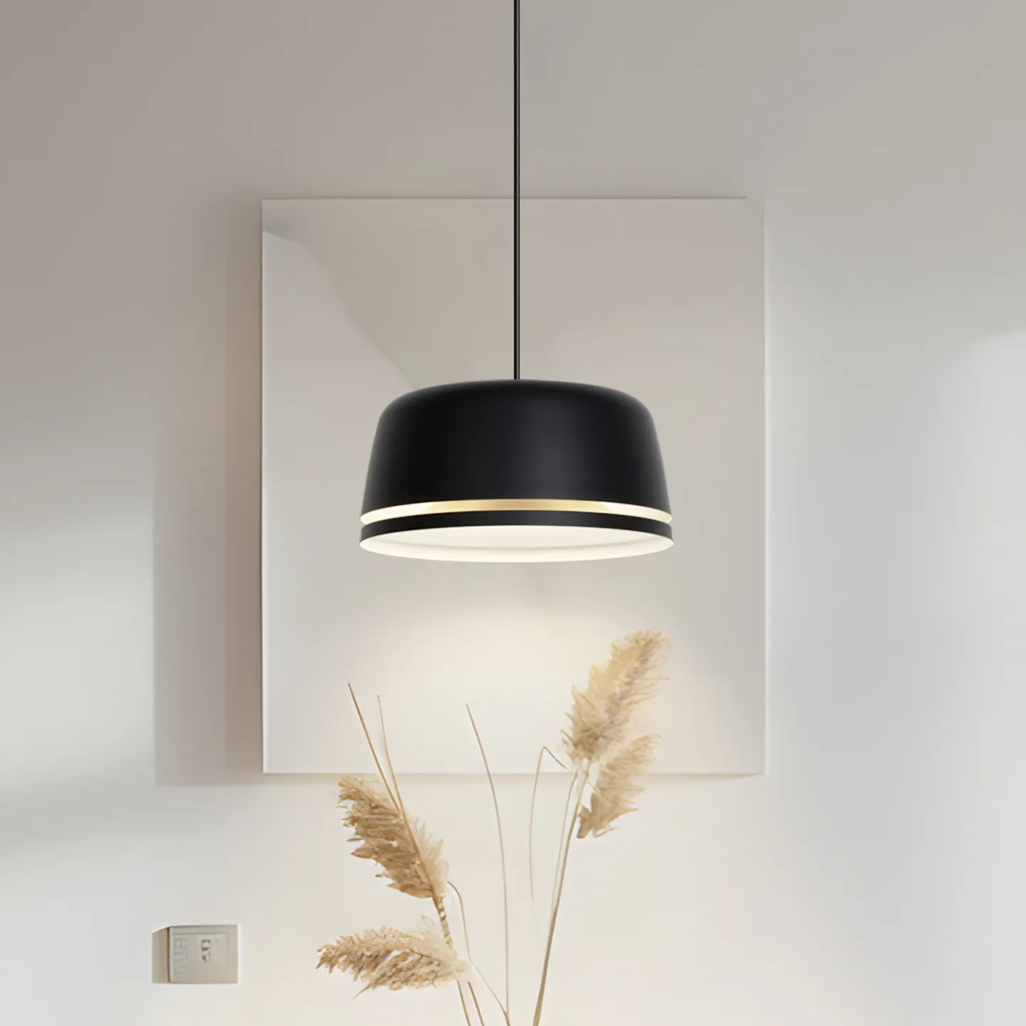 Peaks LED-Hängelampe, schwarz, Ø 35 cm, dimmbar, Alu - NOLA - Wohnzimmer - Skandinavisch - Aluminium - Einflammig