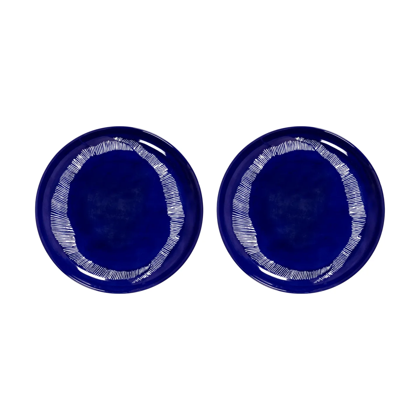 Serax Ottolenghi Feast Teller M Ø22,5 cm 2er Pack Dark blue stripes-white