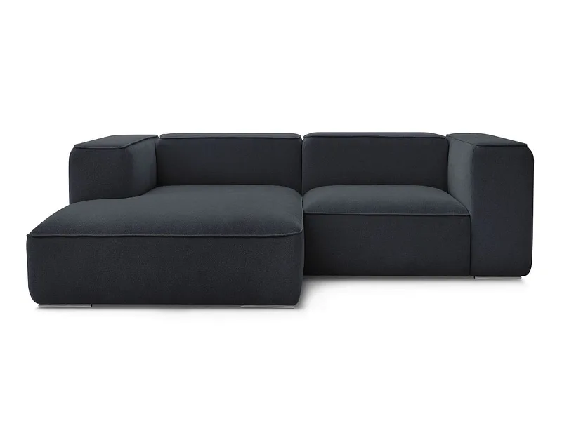 Ecksofa BOBOCHIC ZEPHYR Stoff mit Textur dunkelblau