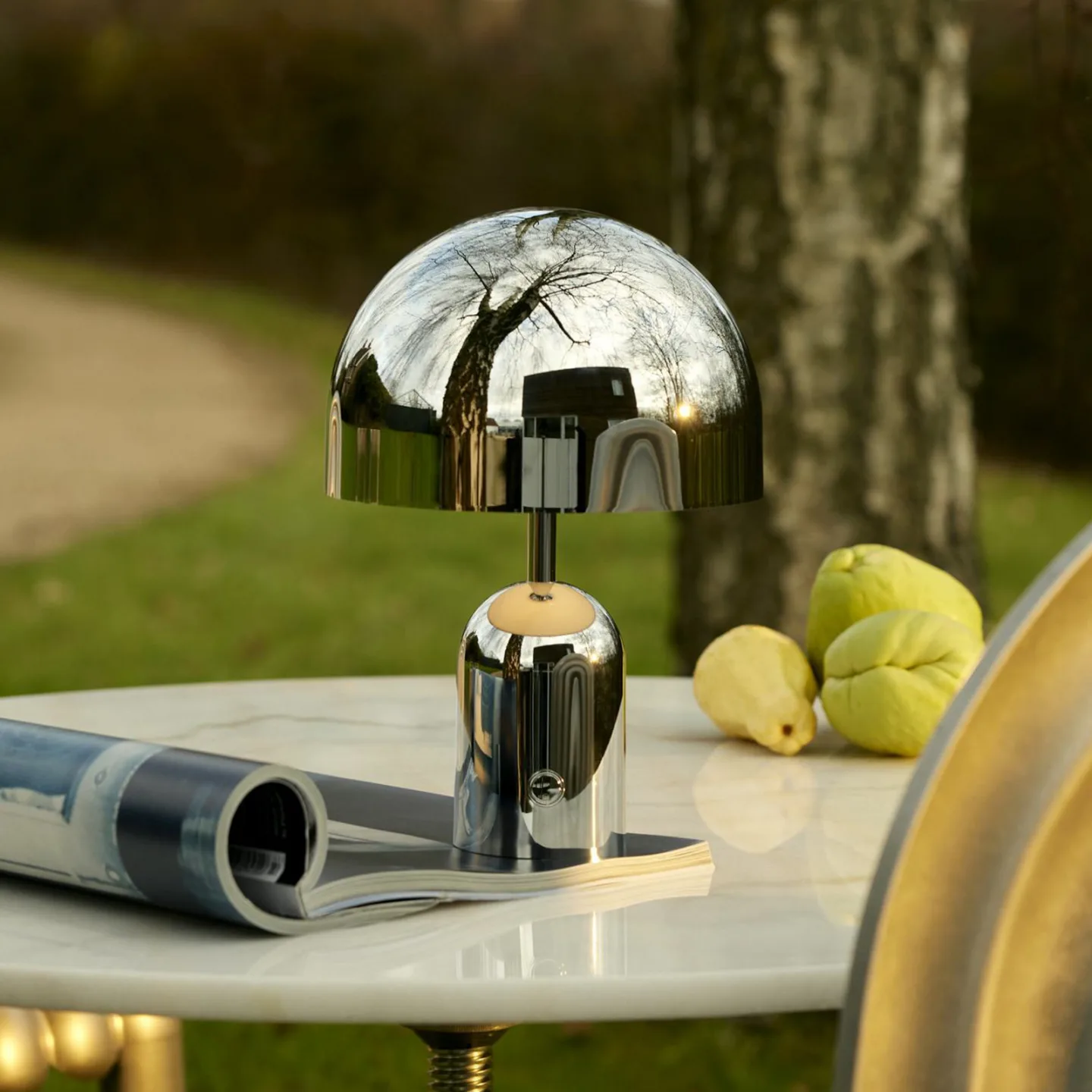 Bell Portable Tischleuchte H28 Silver - Tom Dixon - Wohnzimmer - Design - Kunststoff - Einflammig